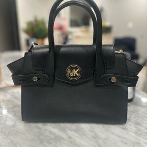 Michael Kors Black Satchel with Gold Accents